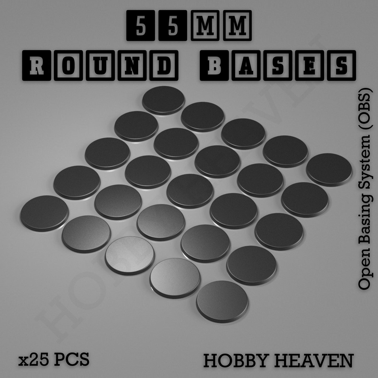 55mm Round Textured Bases 3d Printed Infinty Compatible