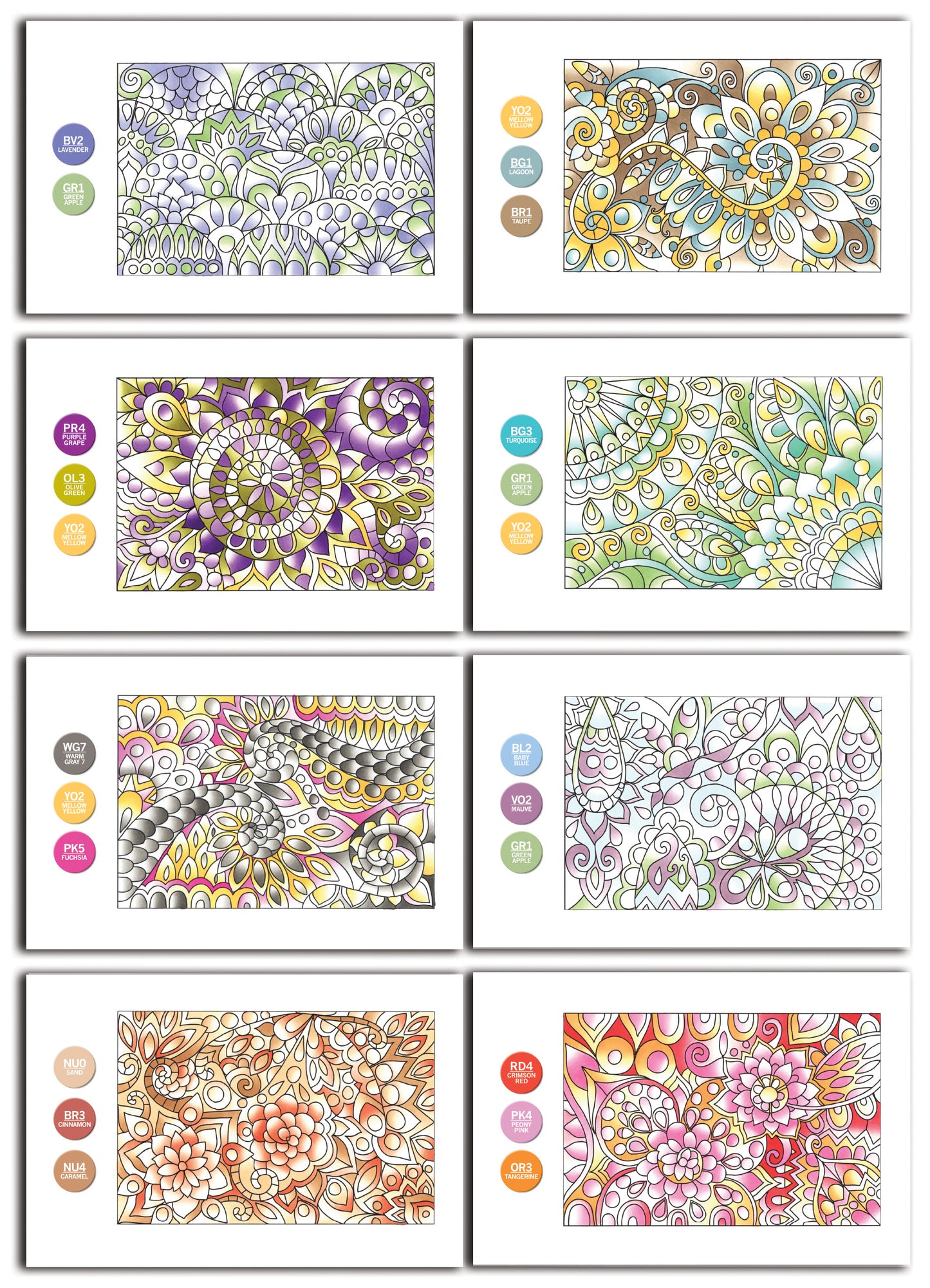 Chameleon Color Cards - Floral Patterns (16 Pack)