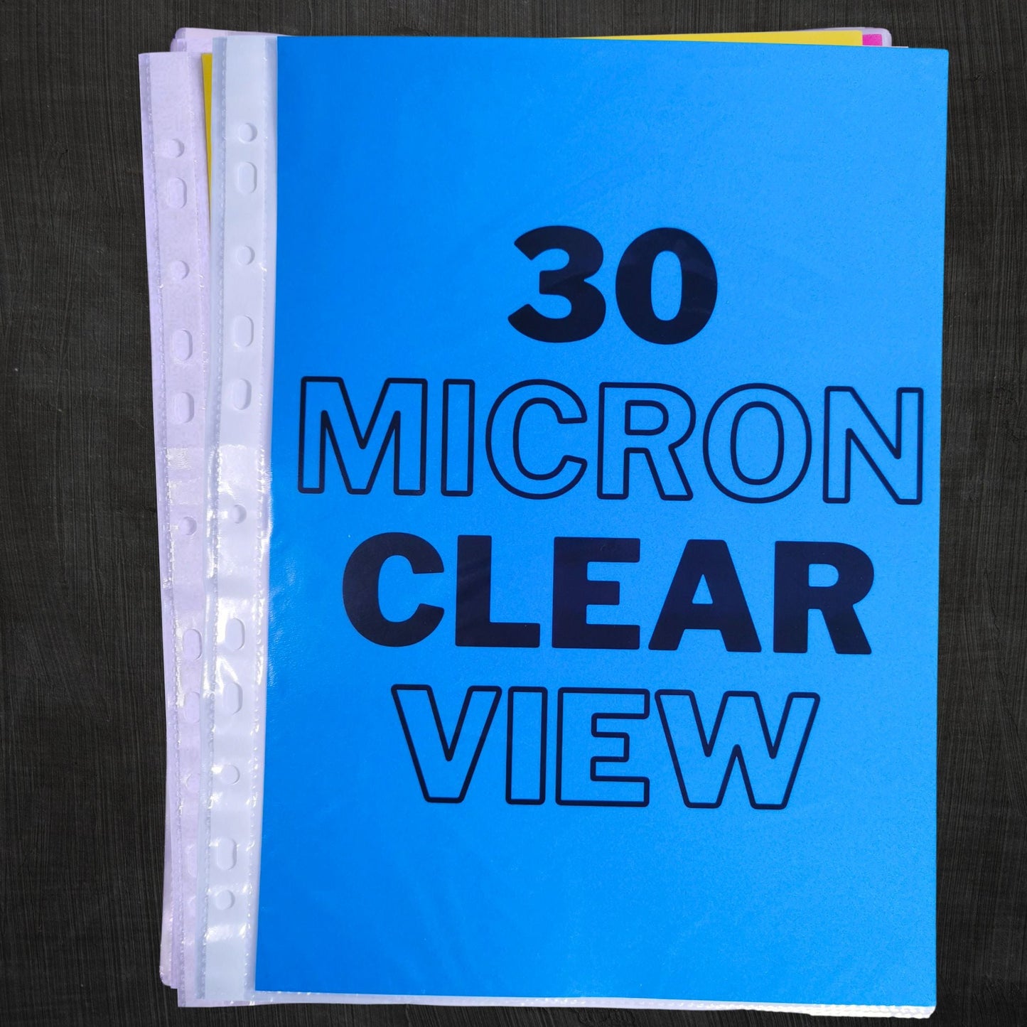 Clear View 100% Recycled A4 Punched Pockets Pack of 100, 30 Micron Thick