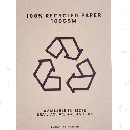 Recycled Kraft Paper A4 - 100gsm Brown for Art, Crafts, School Projects & Menus