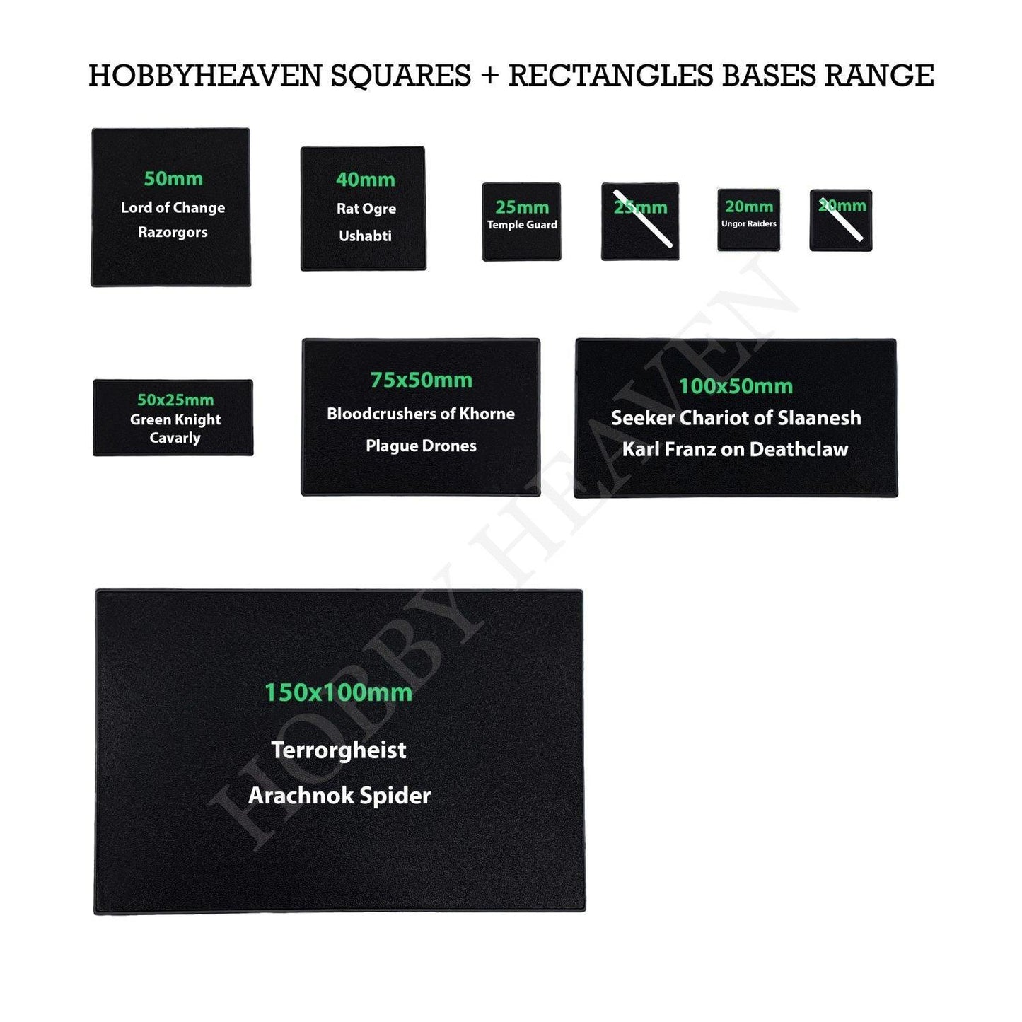 100mm Square Plain Plastic Bases