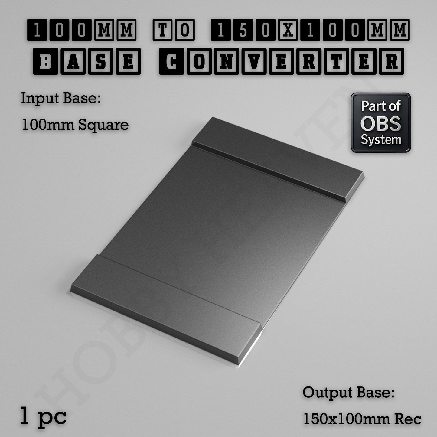 Square to Rectangle Bases Size Converters 3d Print Full Range