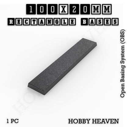 Rectangle Bases Range Sizes - 75x30mm to 125x40mm Medium Sizes 3d Print Full Range Tabletop Games