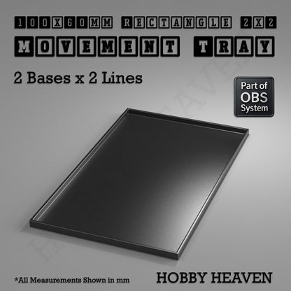Rectangle Movement Trays | Cavalry & Monsters | 50×25-100×60mm | OBS System