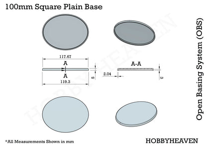 120x92mm Oval Plain Plastic Base