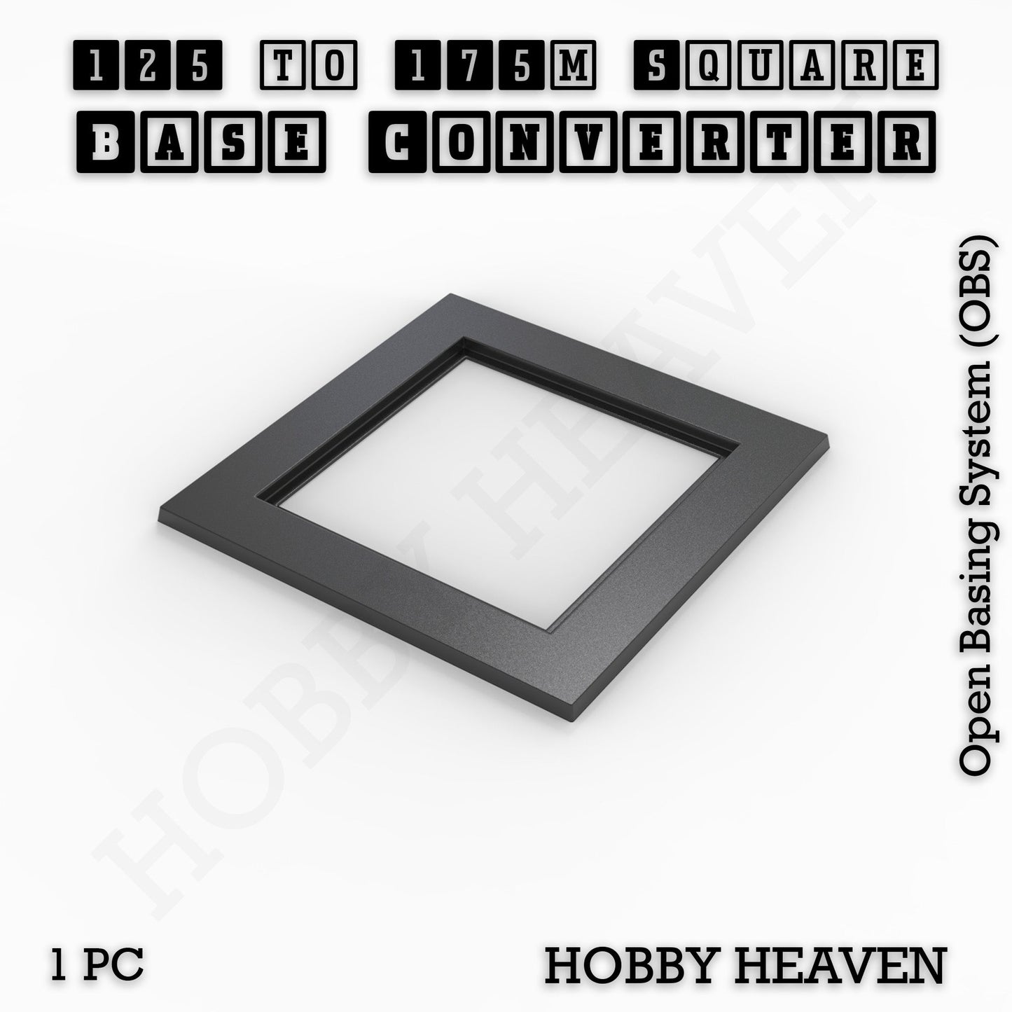 Square to Square Bases Size Converters 3d Print Full Range