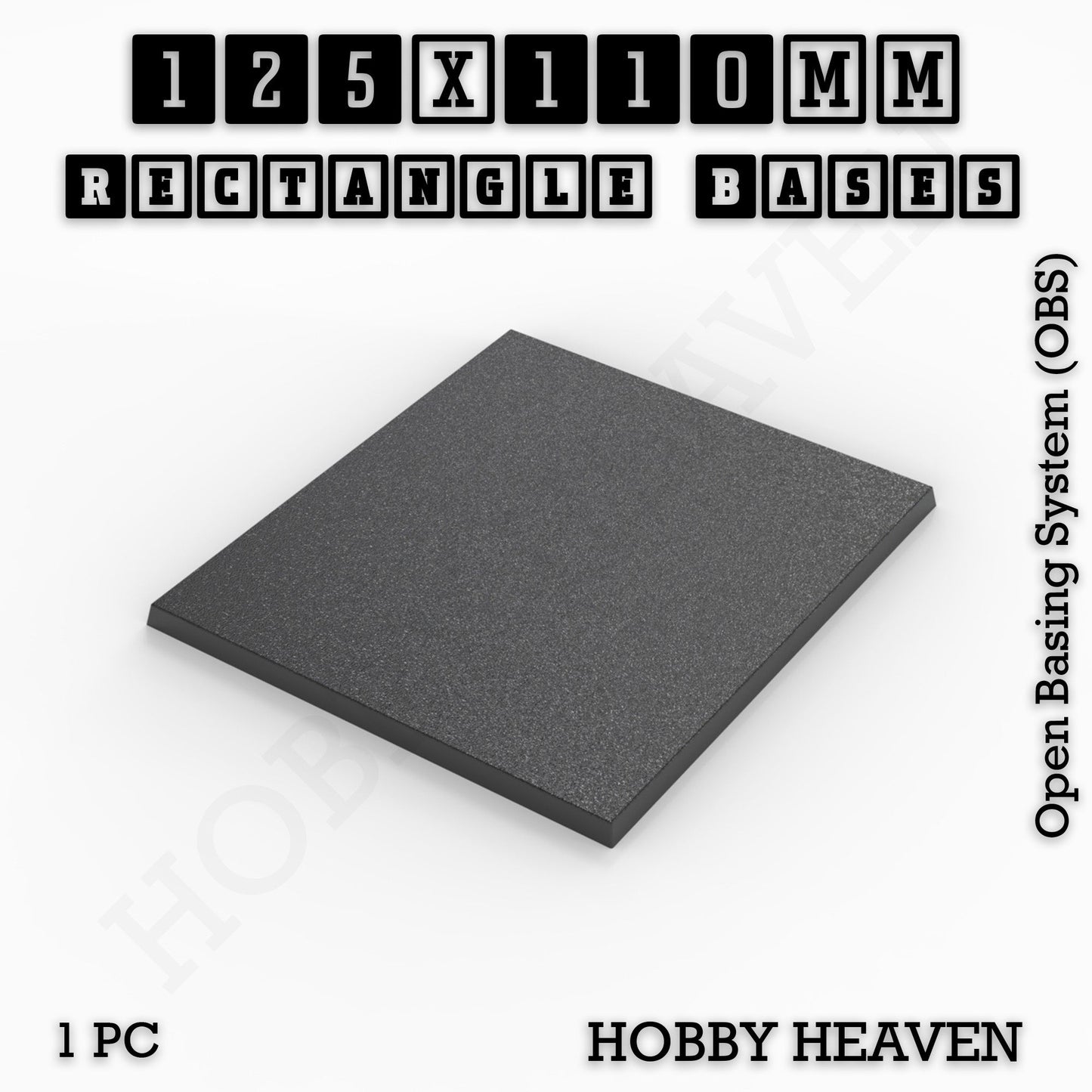 Rectangle Bases Range Sizes - 125x50mm to 200x175mm Large Sizes 3d Print Full Range Tabletop Games