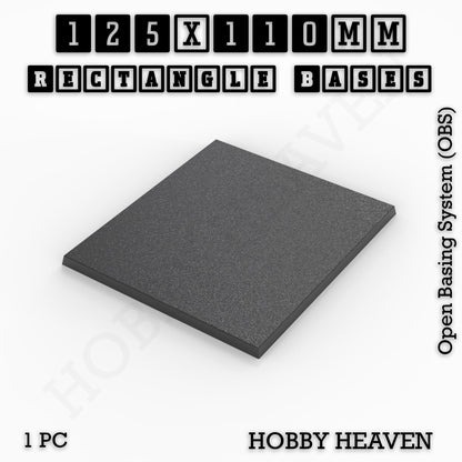 Rectangle Bases Range Sizes - 125x50mm to 200x175mm Large Sizes 3d Print Full Range Tabletop Games