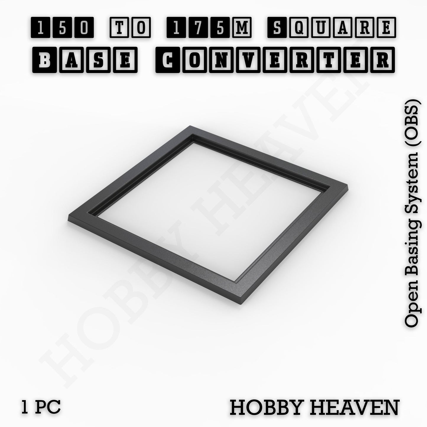Square to Square Bases Size Converters 3d Print Full Range