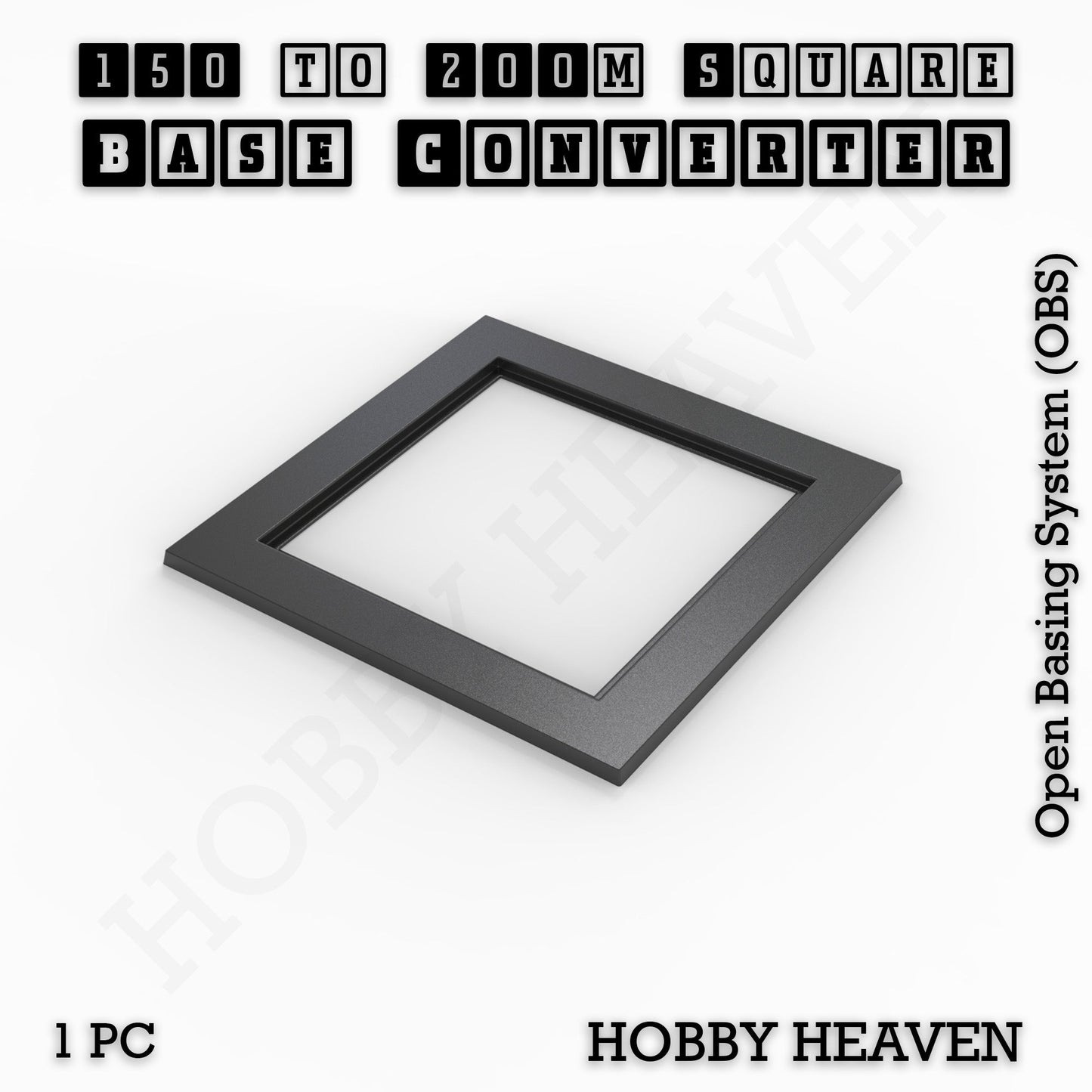Square to Square Bases Size Converters 3d Print Full Range