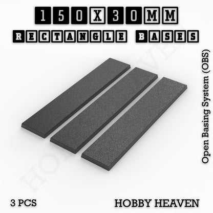 Rectangle Bases Range Sizes - 125x50mm to 200x175mm Large Sizes 3d Print Full Range Tabletop Games