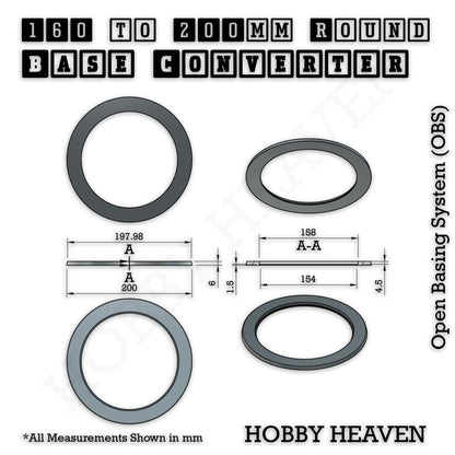 Round Bases Size Converters Round to Round 3d Print Full Range