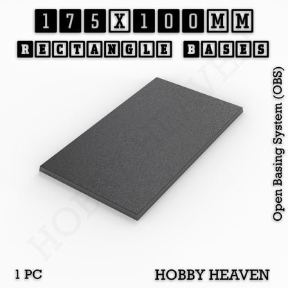 Rectangle Bases Range Sizes - 125x50mm to 200x175mm Large Sizes 3d Print Full Range Tabletop Games