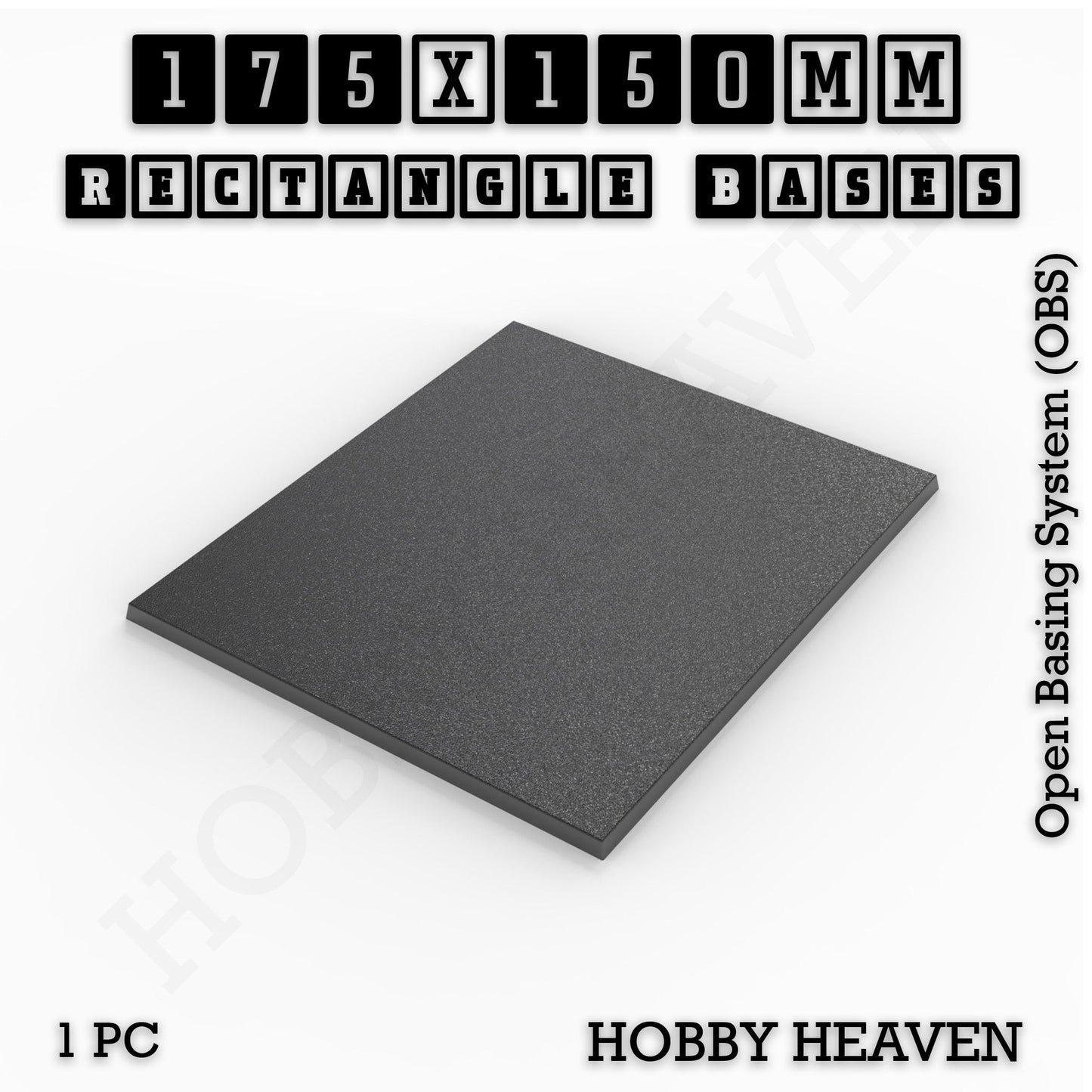Rectangle Bases Range Sizes - 125x50mm to 200x175mm Large Sizes 3d Print Full Range Tabletop Games