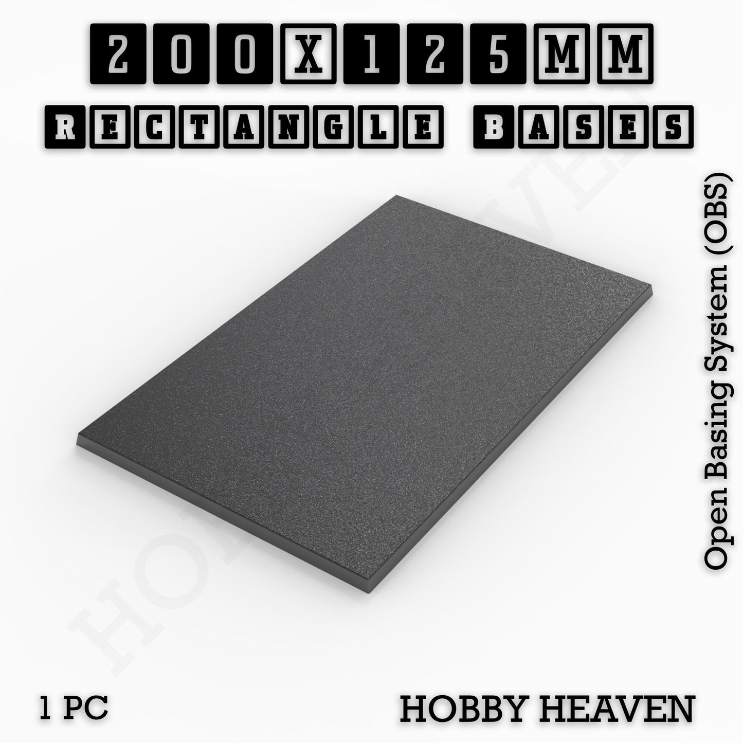 Rectangle Bases Range Sizes - 125x50mm to 200x175mm Large Sizes 3d Print Full Range Tabletop Games