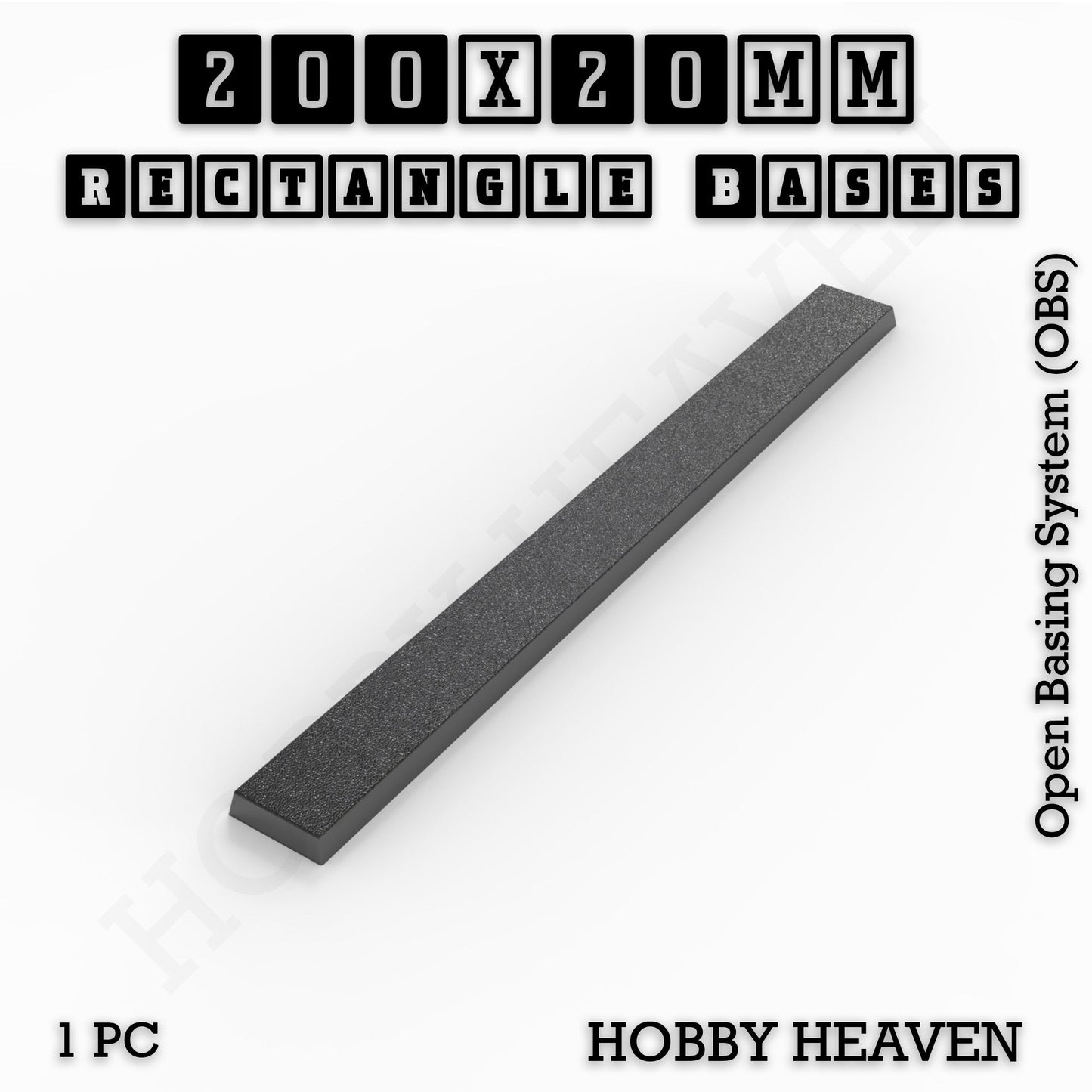 Rectangle Bases Range Sizes - 125x50mm to 200x175mm Large Sizes 3d Print Full Range Tabletop Games