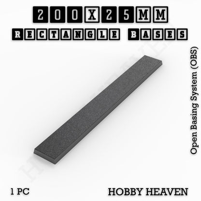 Rectangle Bases Range Sizes - 125x50mm to 200x175mm Large Sizes 3d Print Full Range Tabletop Games