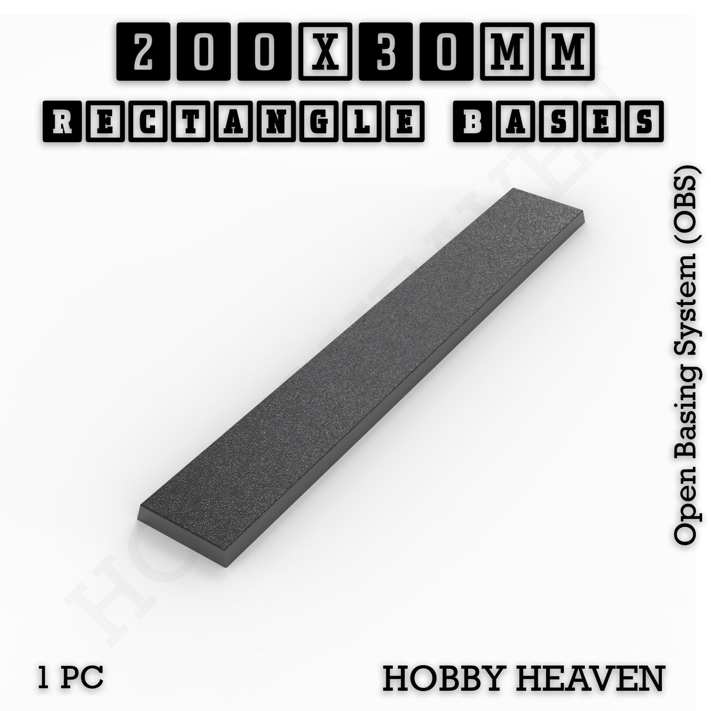 Rectangle Bases Range Sizes - 125x50mm to 200x175mm Large Sizes 3d Print Full Range Tabletop Games