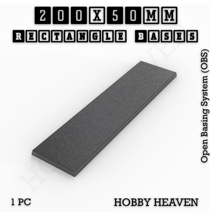 Rectangle Bases Range Sizes - 125x50mm to 200x175mm Large Sizes 3d Print Full Range Tabletop Games