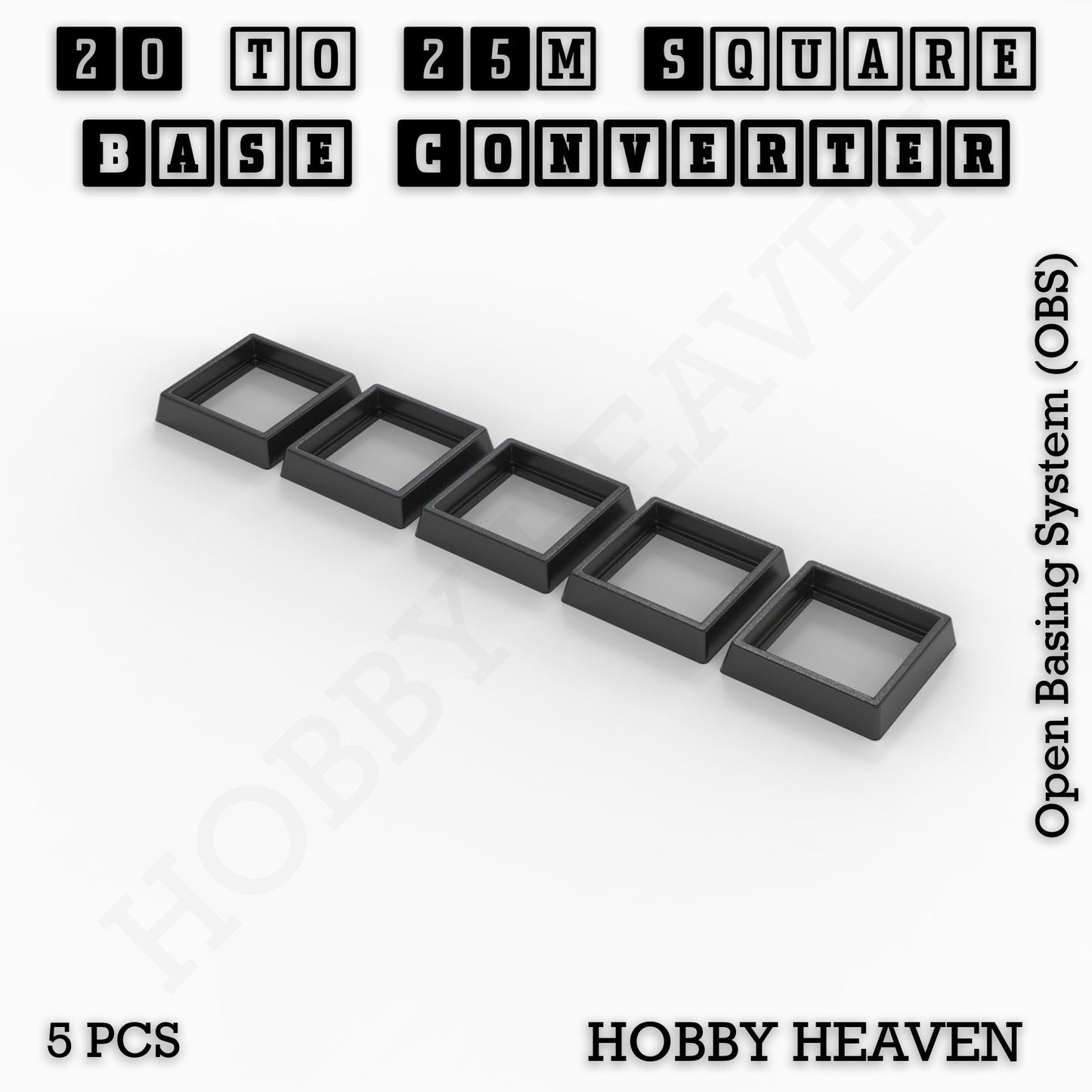 Square to Square Bases Size Converters 3d Print Full Range