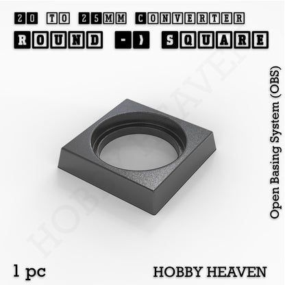 Round to Square Bases Shape and Size Converters 3d Print Full Range