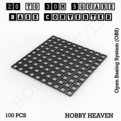 Square to Square Bases Size Converters 3d Print Full Range