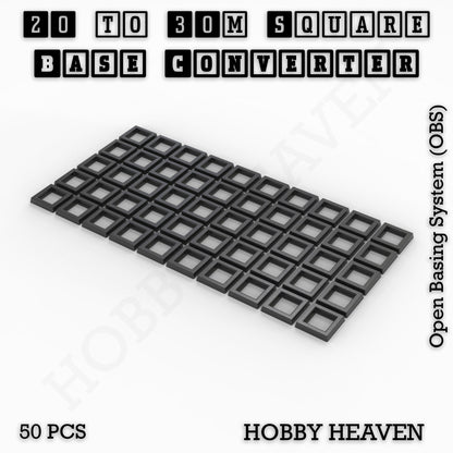 Square to Square Bases Size Converters 3d Print Full Range