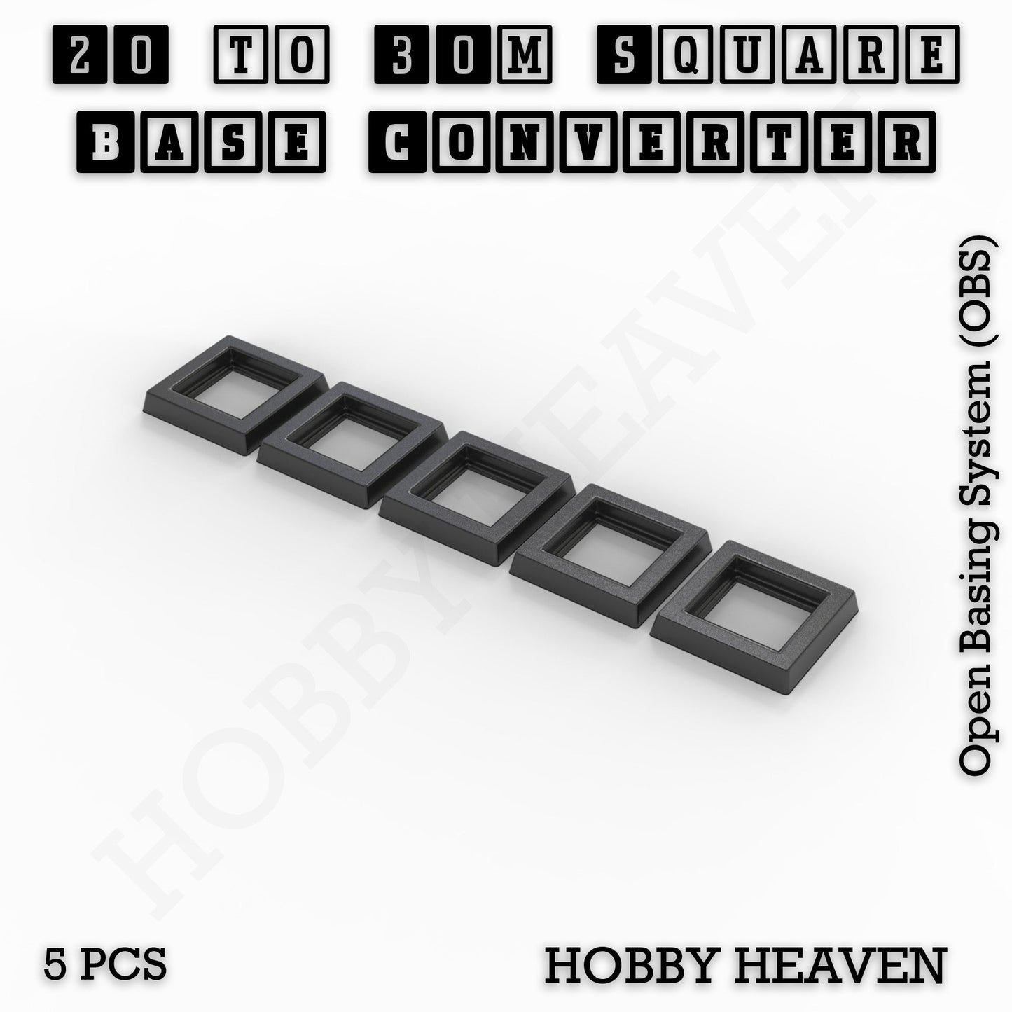 Square to Square Bases Size Converters 3d Print Full Range