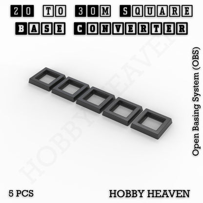 Square to Square Bases Size Converters 3d Print Full Range