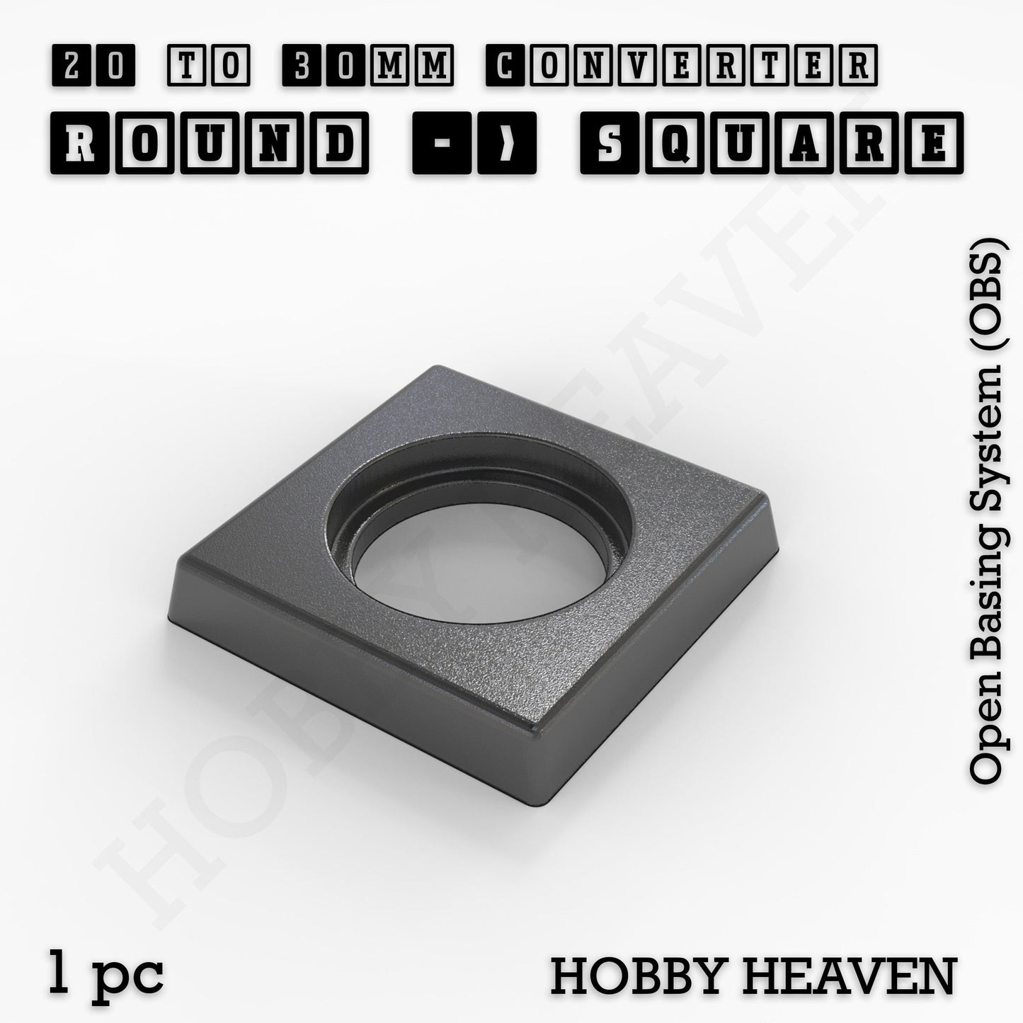 Round to Square Bases Shape and Size Converters 3d Print Full Range