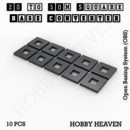 Square to Square Bases Size Converters 3d Print Full Range