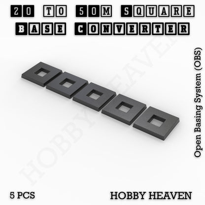 Square to Square Bases Size Converters 3d Print Full Range
