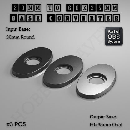 Round To Oval Bases Size Converters 3d Print Full Range
