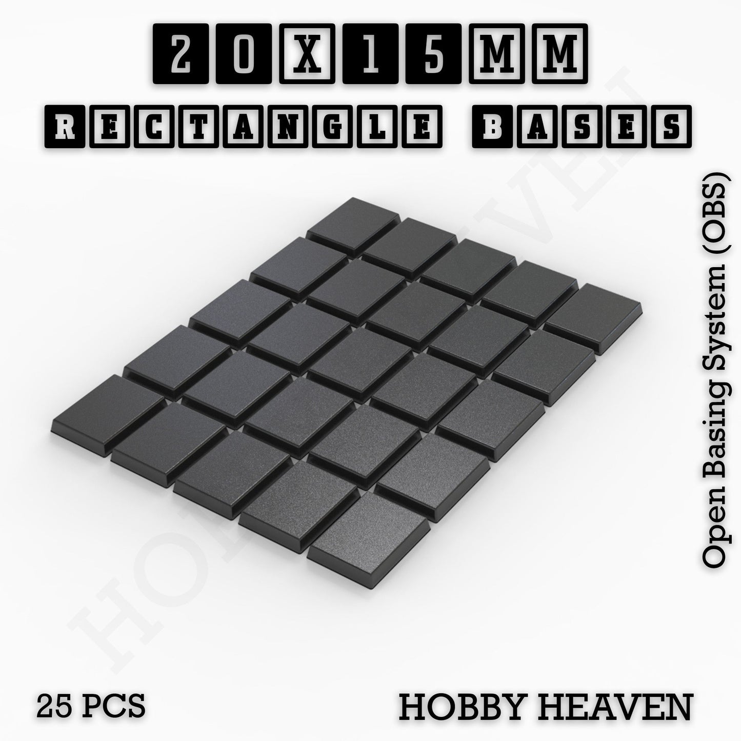 Rectangle Bases Range Sizes - 75x30mm to 125x40mm Medium Sizes 3d Print Full Range Tabletop Games