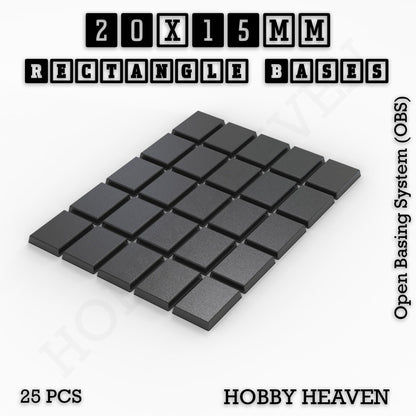 Rectangle Bases Range Sizes - 75x30mm to 125x40mm Medium Sizes 3d Print Full Range Tabletop Games