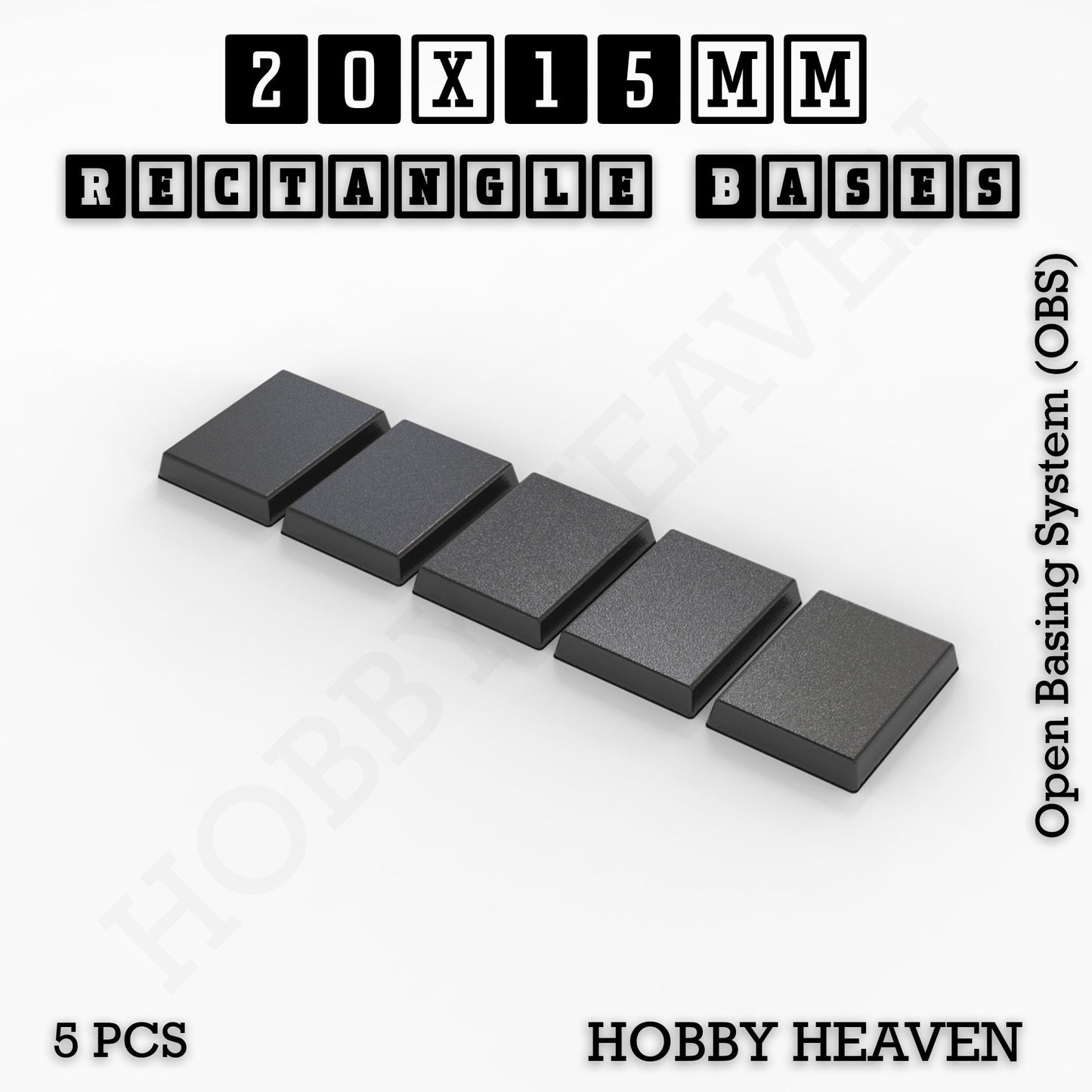 Rectangle Bases Range Sizes - 20x15mm to 75x25mm Small Sizes 3d Print Full Range Tabletop Games