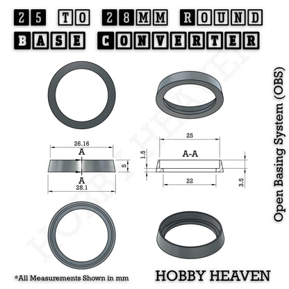 Round Bases Size Converters Round to Round 3d Print Full Range