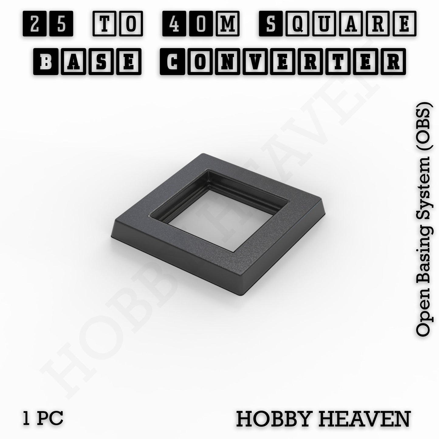 Square to Square Bases Size Converters 3d Print Full Range