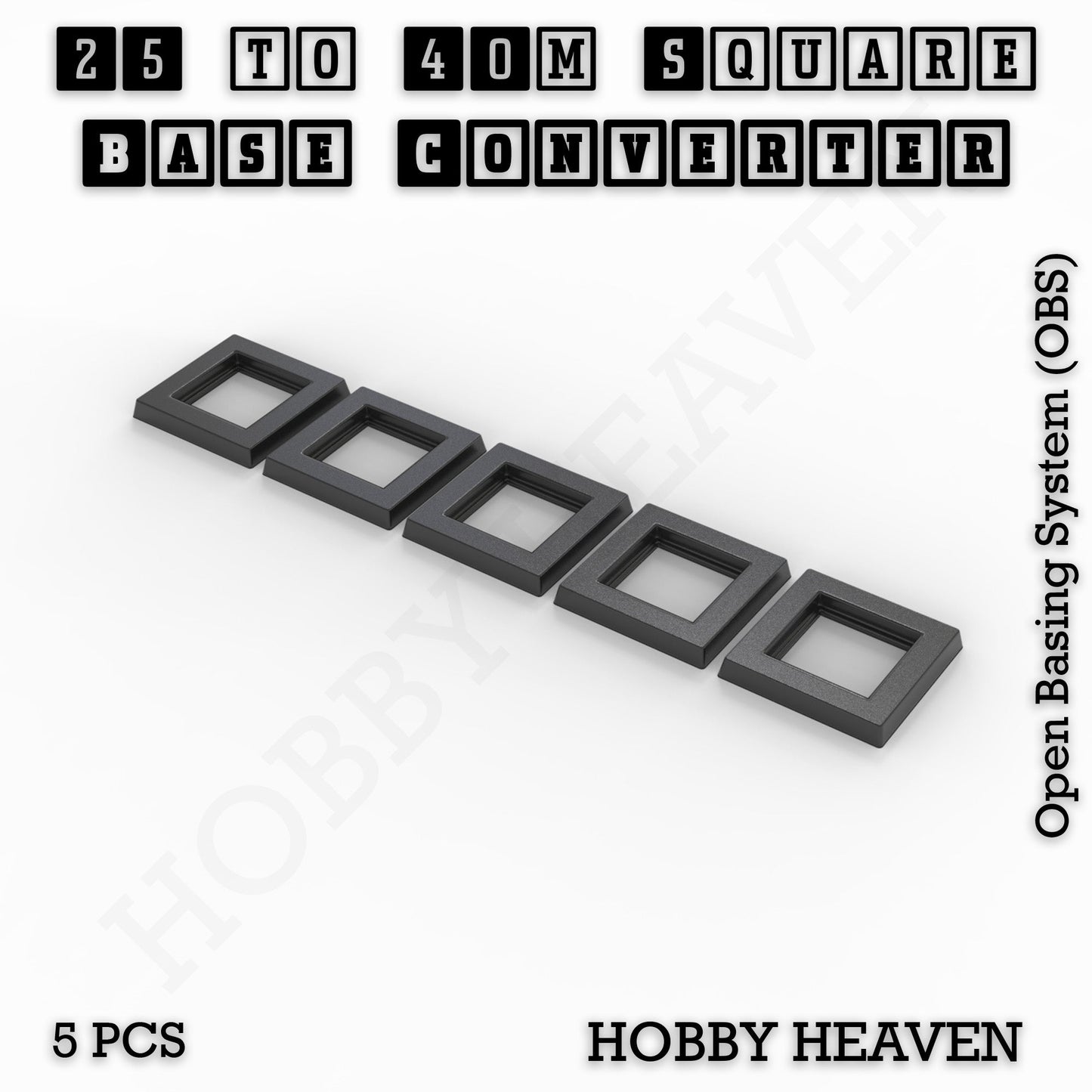 Square to Square Bases Size Converters 3d Print Full Range