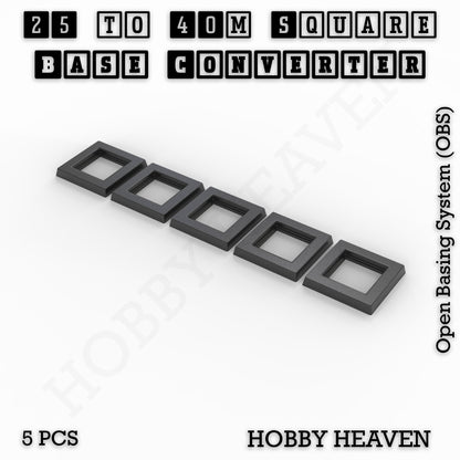 Square to Square Bases Size Converters 3d Print Full Range