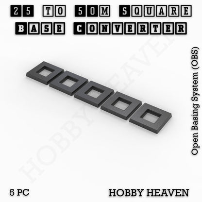Square to Square Bases Size Converters 3d Print Full Range