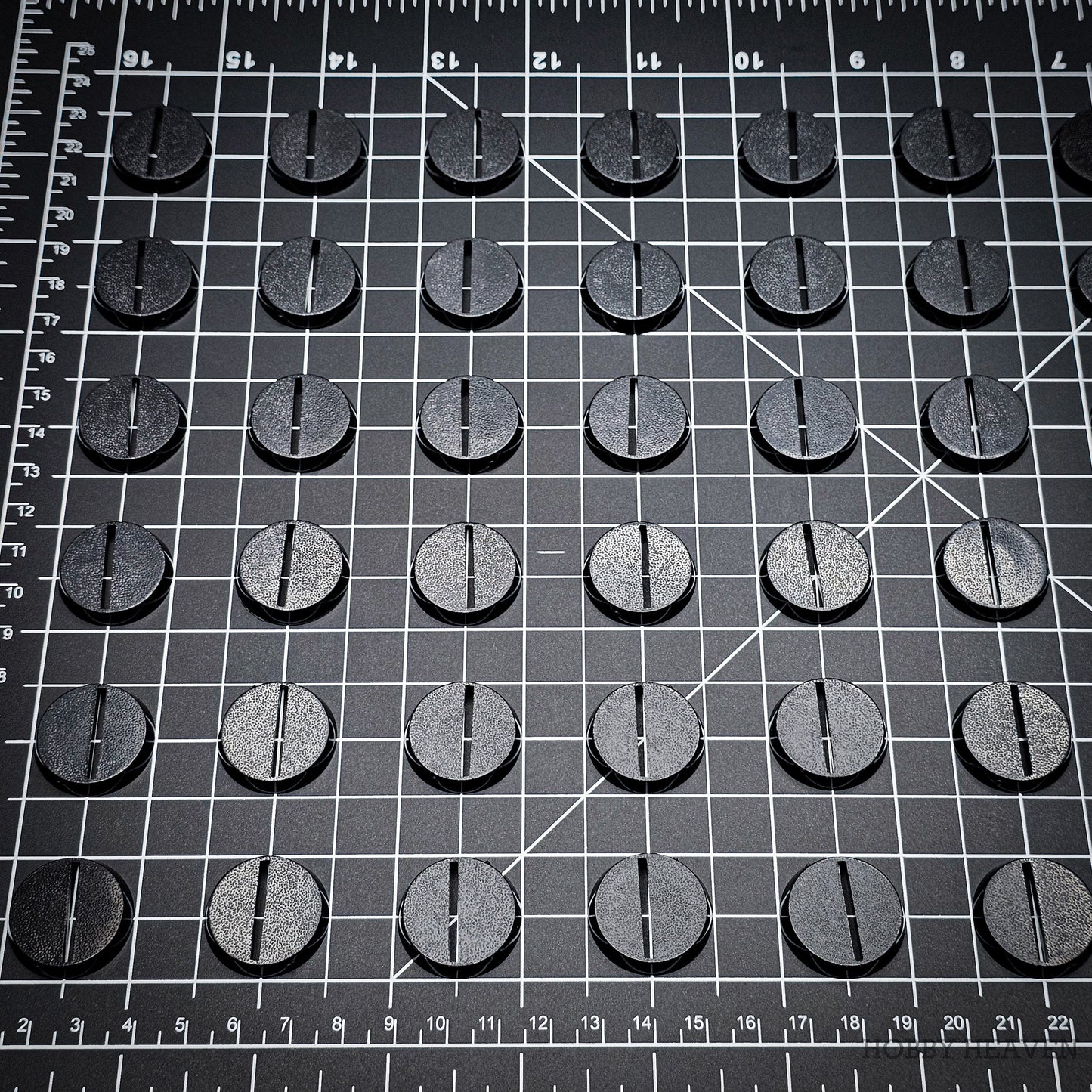 25mm Round Slotted Bases for Wargaming Miniatures | Durable Plastic | Compatible with Popular Tabletop Games