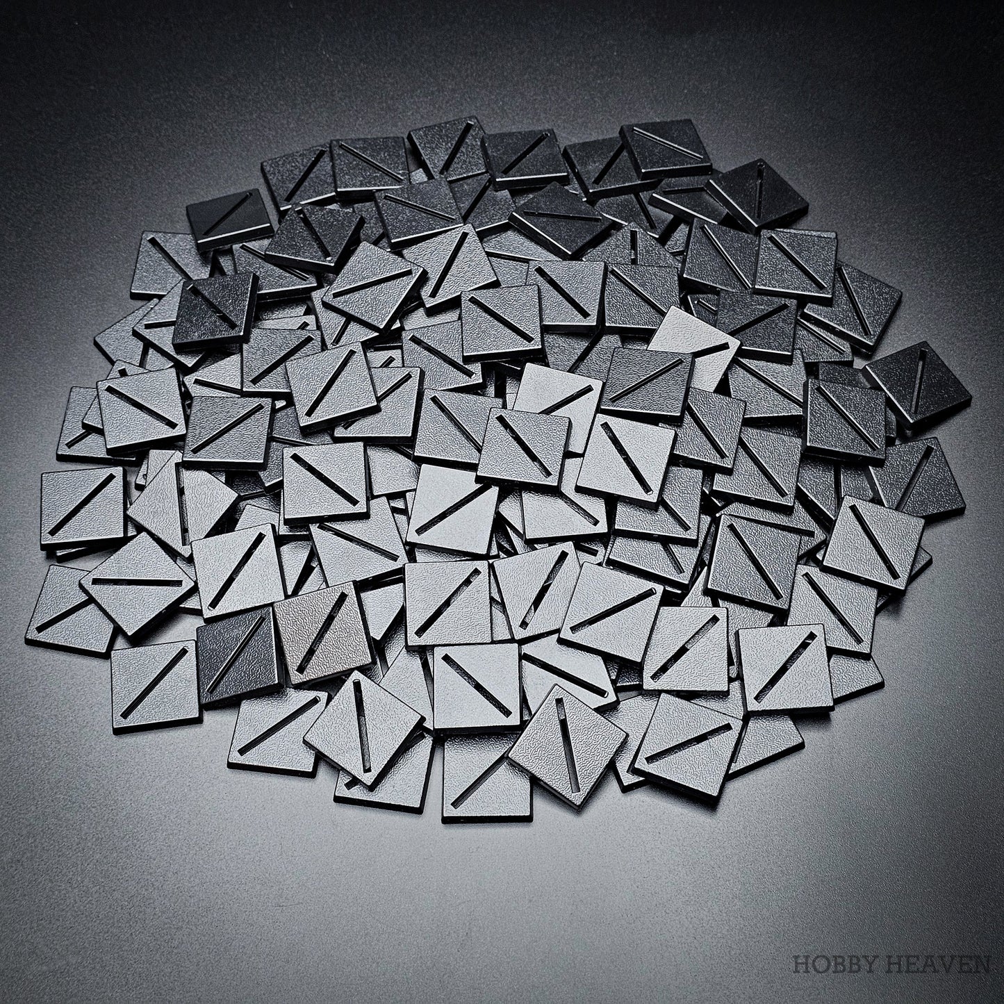 25mm Square Diagonal Slotted Plastic Bases