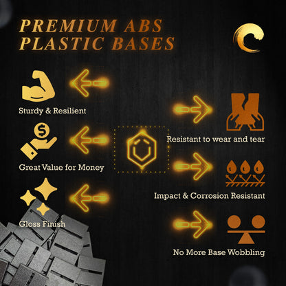 25mm Square Parallel Slotted Plastic Bases
