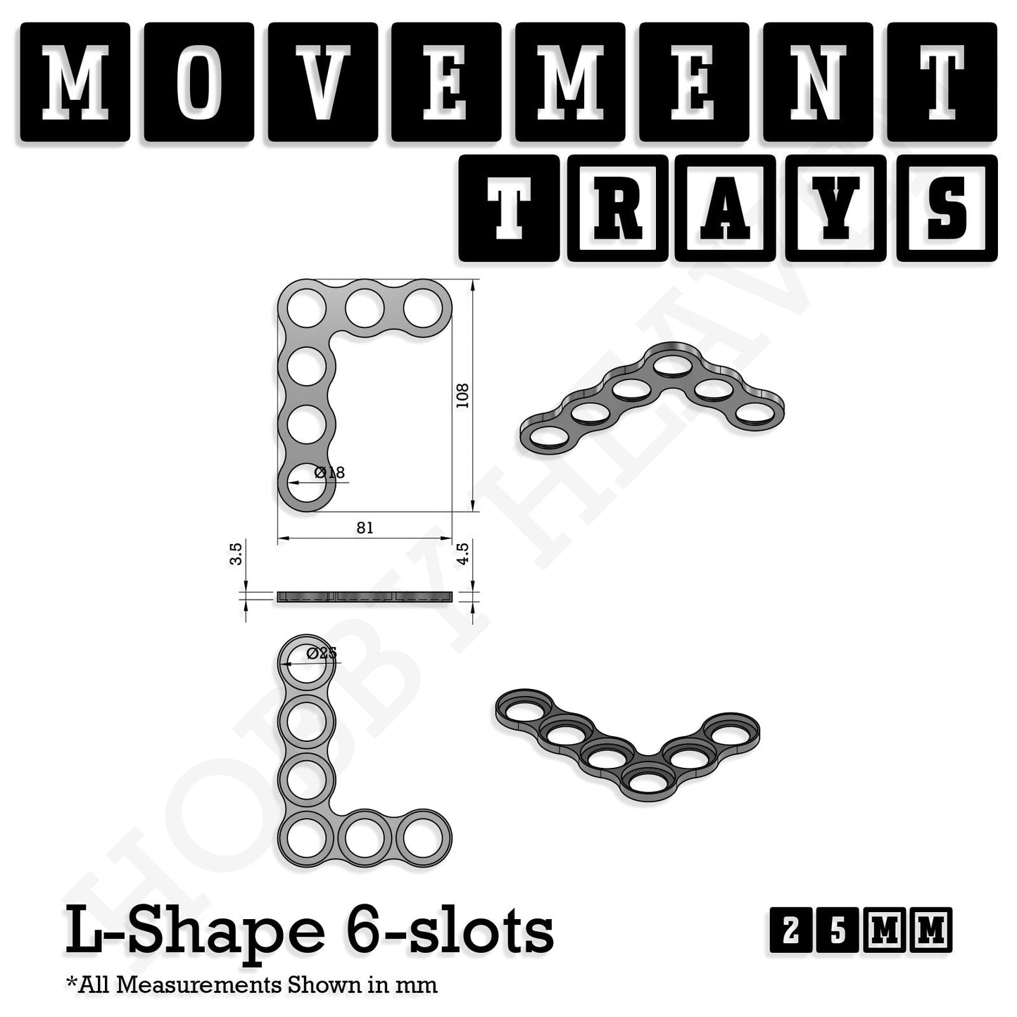 25mm Movement Trays for Tabletop Games | Waargaming | Full Range