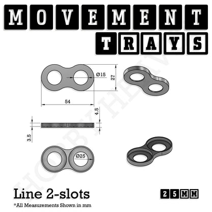 25mm Movement Trays for Tabletop Games | Waargaming | Full Range