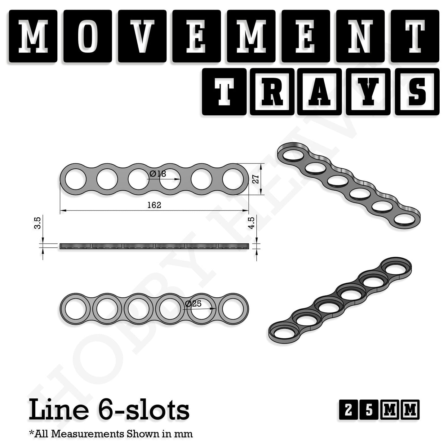 25mm Movement Trays for Tabletop Games | Waargaming | Full Range