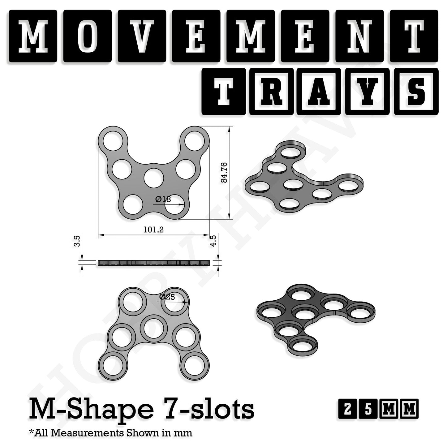 25mm Movement Trays for Tabletop Games | Waargaming | Full Range