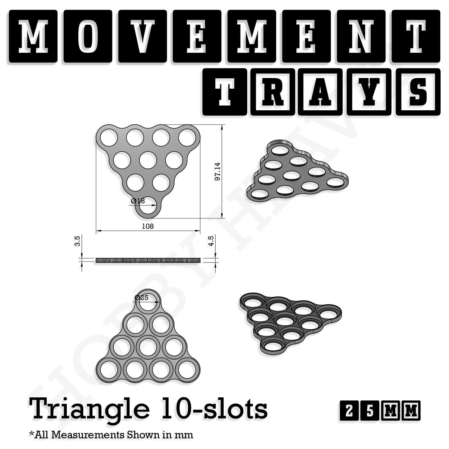25mm Movement Trays for Tabletop Games | Waargaming | Full Range