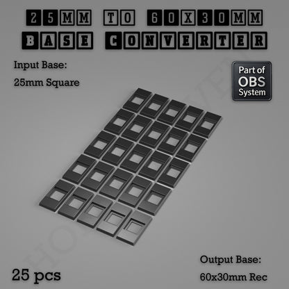 Square to Rectangle Bases Size Converters 3d Print Full Range